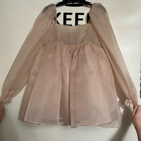 Selkie | Lt Pink Sparrow L/S Puff Dress Size Med - Picture 3 of 7